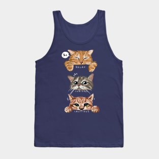 relax, curious, cautious cat Tank Top